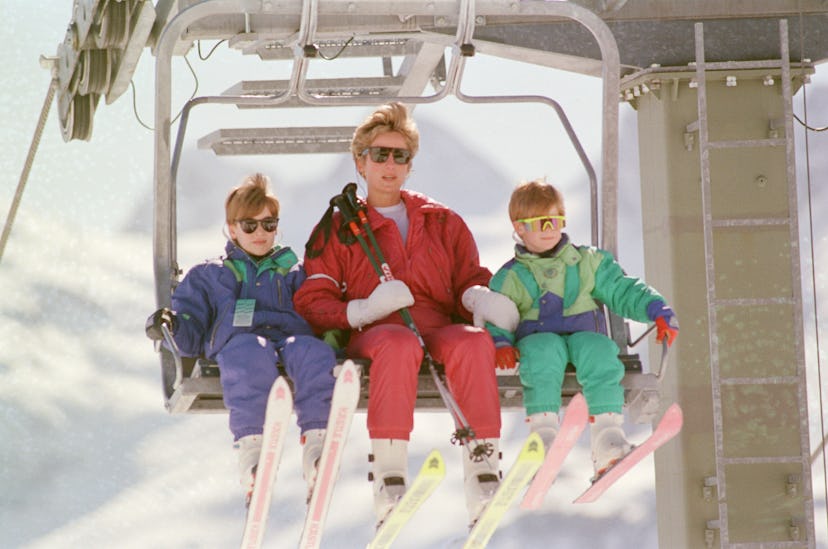 Princess Diana took her sons skiing in 1994.