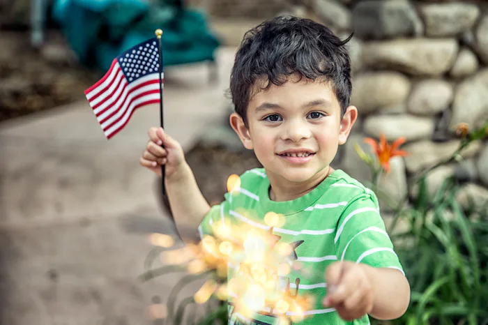 little boy with sparkler