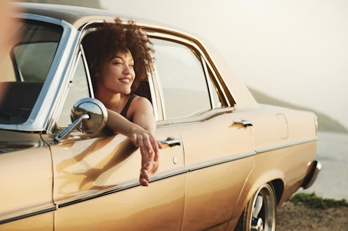 woman, car
