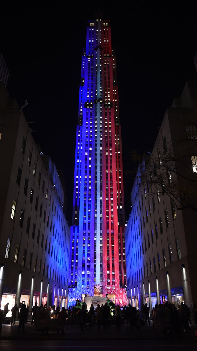 Blue and red building