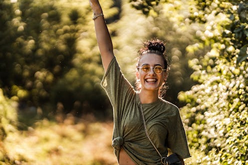 smiling, happy, woman