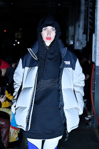 A model during a Vetements' fashion show.