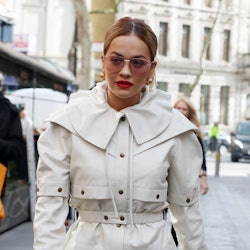 Rita Ora's new long hair is a big switch from her blonde bob.