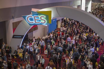 A crowd in the halls at CES in Las Vegas.