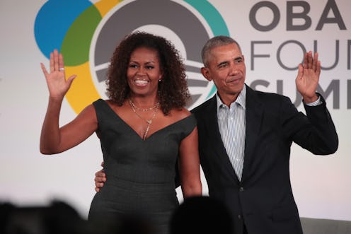 Michelle and Barack Obama talk about community in her first podcast.