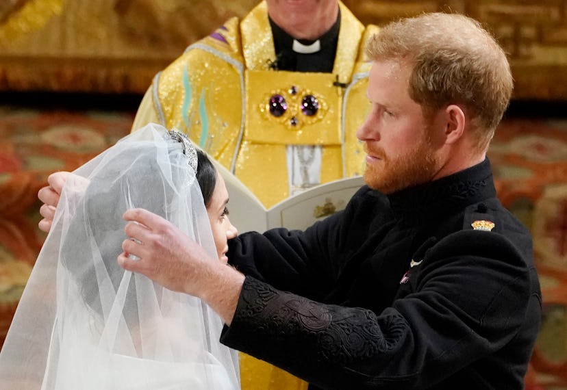 Prince Harry got teary-eyed when he saw Meghan Markle at their wedding.