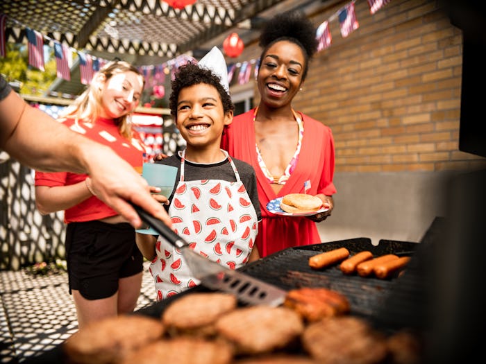 family barbecue fourth of july mother and son