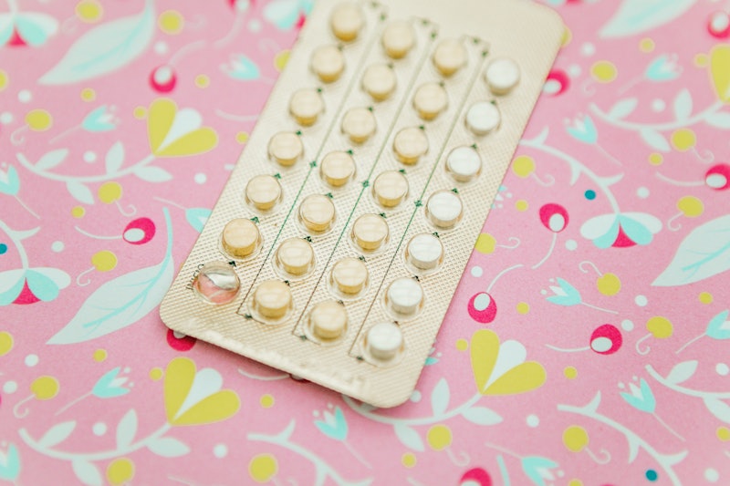 A birth control pill pack on a designed background. Here's how SCOTUS' birth control ruling could af...