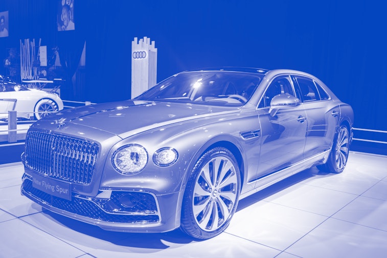 A Bentley automobile at a motor show