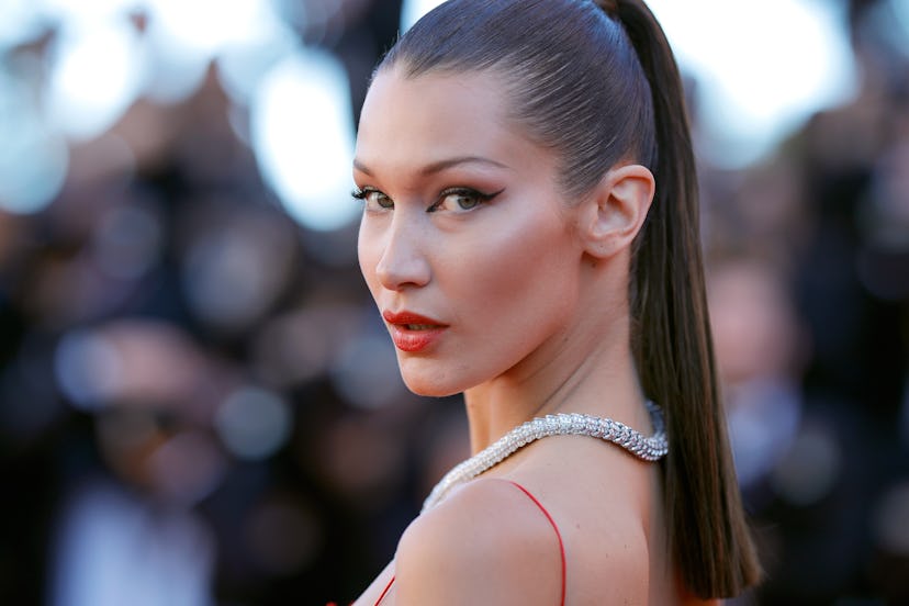 Bella Hadid poses on the red carpet