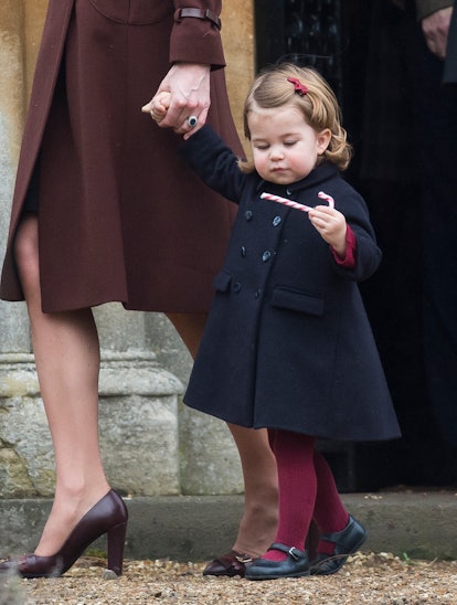 Princess Charlotte looked less than impressed with her candy cane.
