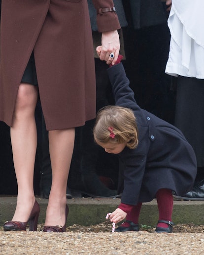 Princess Charlotte leaves a candy cane at church.