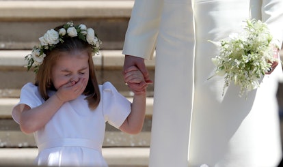 Princess Charlotte sneezes at Meghan Markle's wedding.
