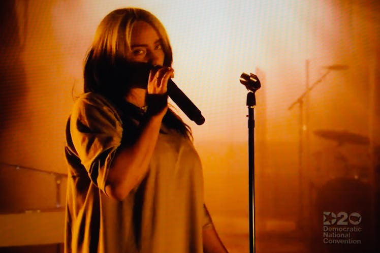 Billie Eilish performs at the 2020 DNC.