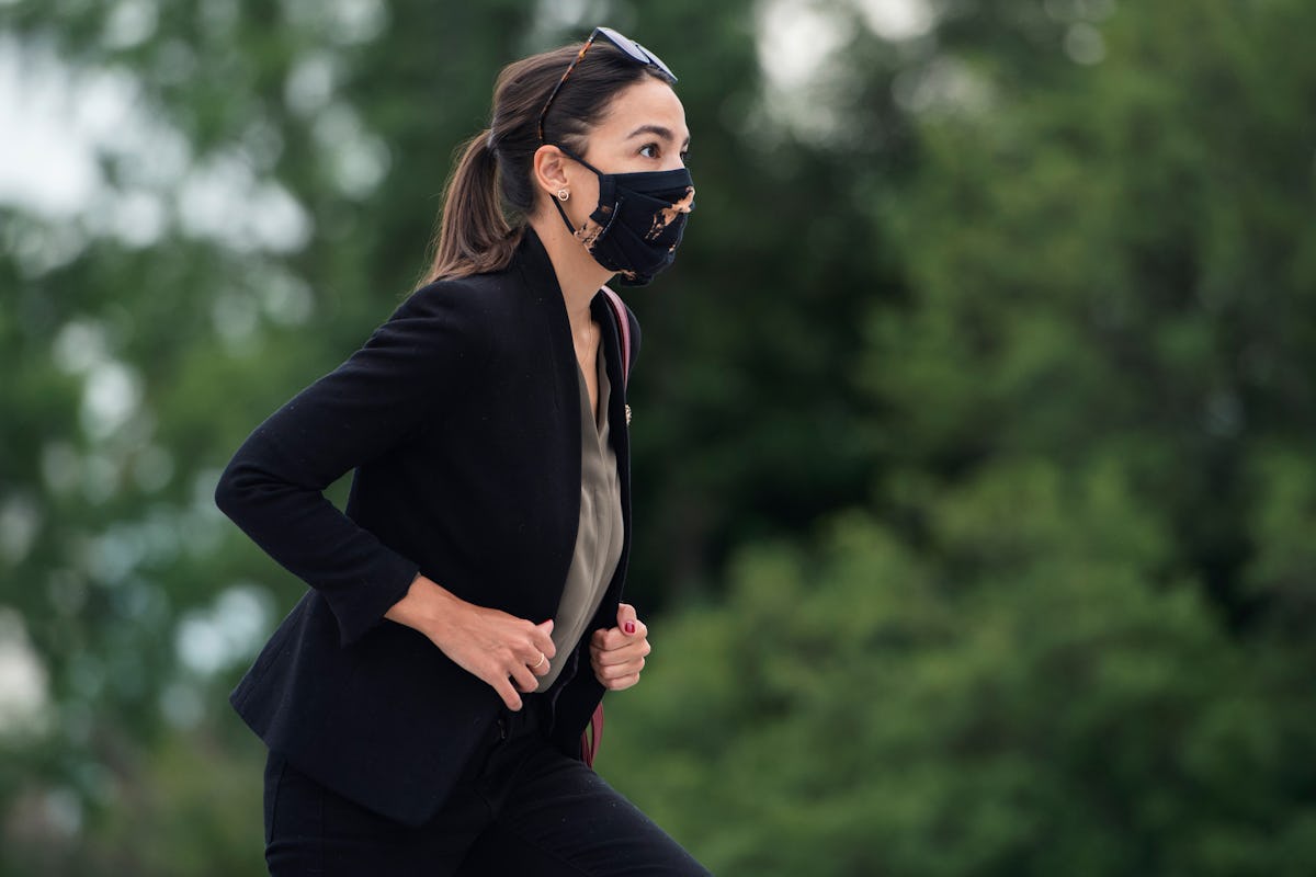 AOC on Capitol Hill wearing Telfar
