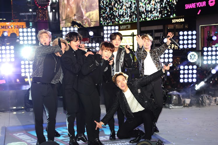 BTS performs live on New Year's Eve.