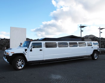 A stretch Hummer limousine. 