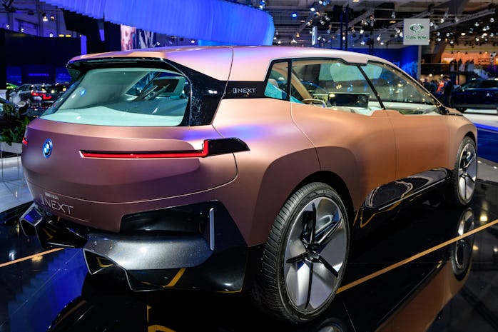 BMW's Vision iNext rear three-quarter view.