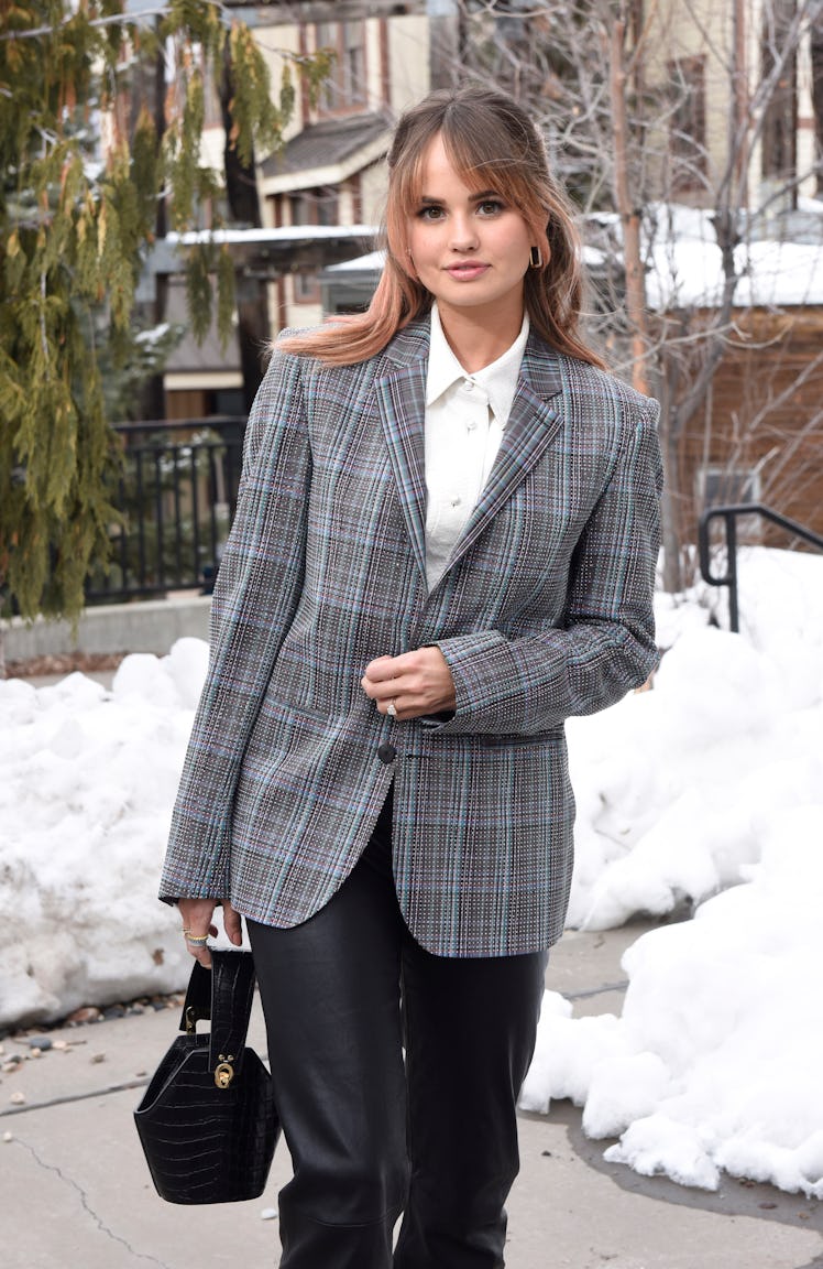 Debby Ryan rocks a plaid blazer.