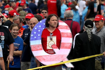 A Q Anon supporter looking like the fool they likely are