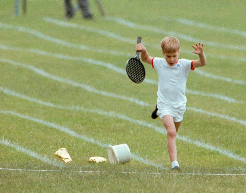 Prince William participates in sports day.