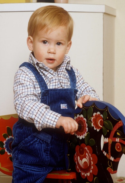 Prince Harry plays on a rocking horse