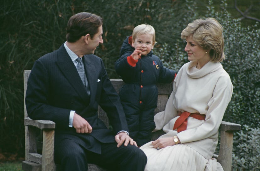 Prince William stands with his parents