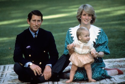 Prince William stands with his parents