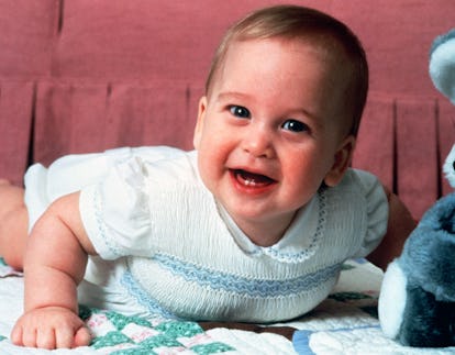 Prince William has tummy time