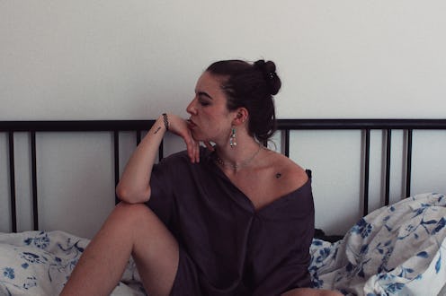 woman, somber, sad