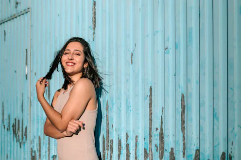woman, laughing