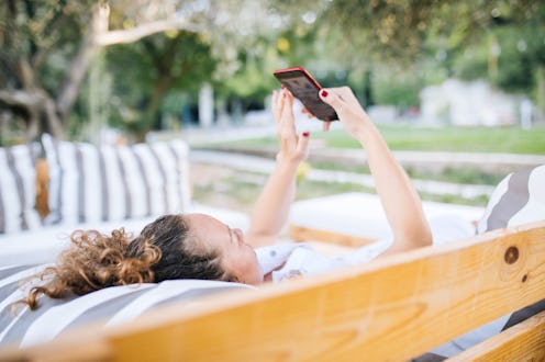 phone, outdoors, woman