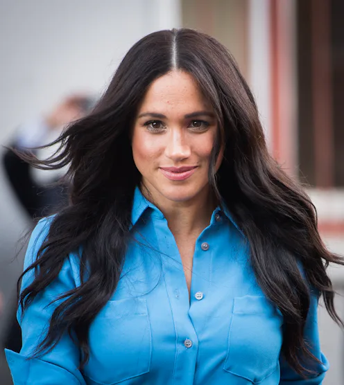 Meghan Markle debuted a chic low ponytail during a video call with a charity she's partnered with.