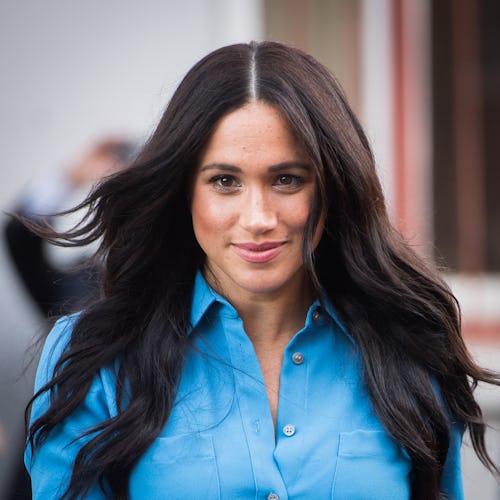 Meghan Markle debuted a chic low ponytail during a video call with a charity she's partnered with.