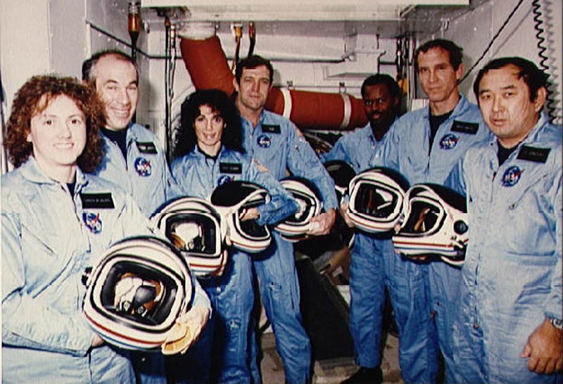 The crew of The Challenger space shuttle