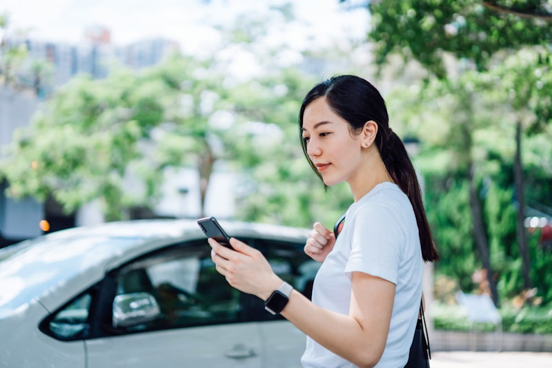 phone, outdoors, woman