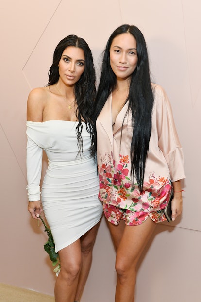 Kim Kardashian and Stephanie Sheperd pose for a photo.