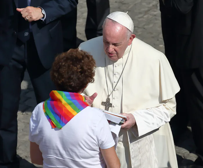 Pope Francis told parents of LGBTQ+ kids to love them.