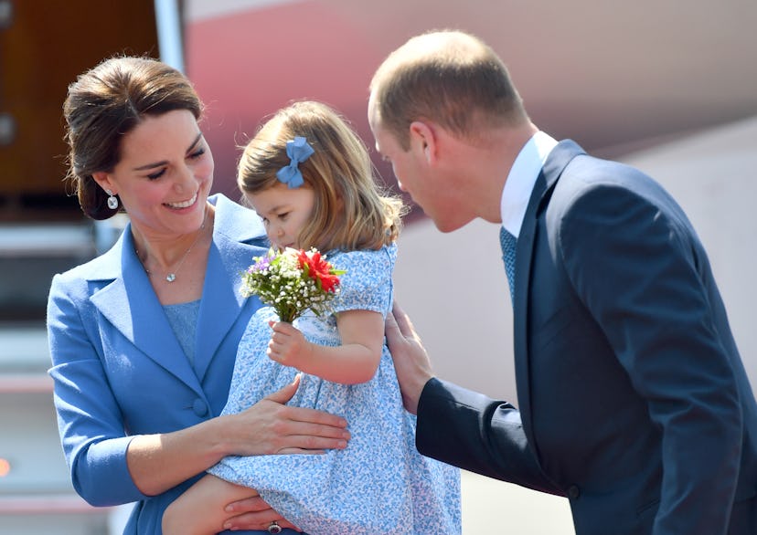 Princess Charlotte looked happy to have flowers.