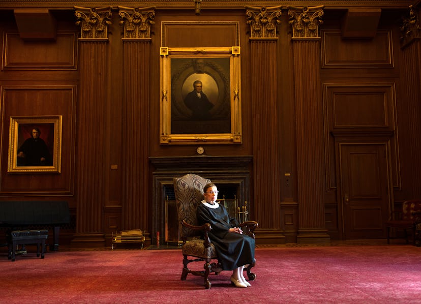 Ruth Bader Ginsburg, posing for a photo in the Supreme Court's East Conference room in Washington