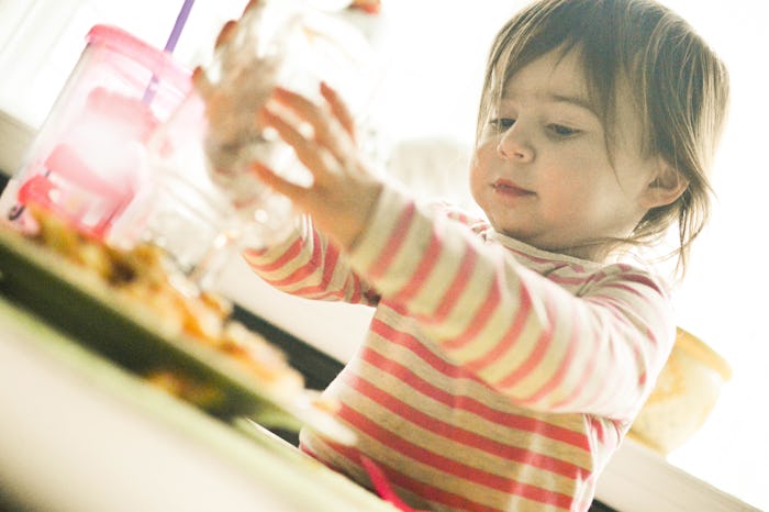 preschooler having breakfast