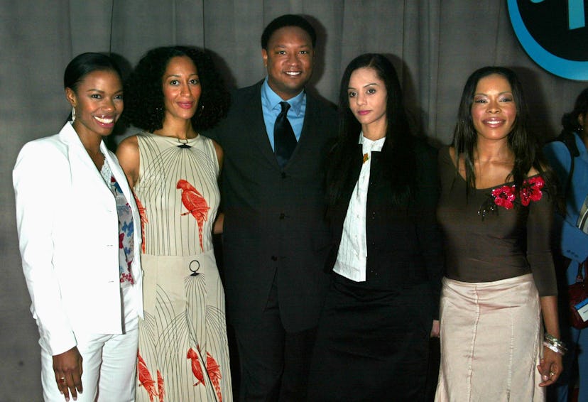 Keesha Sharp, Tracee Ellis Ross, Reggie Hayes, Persia White, and Jill Marie Jones posing together at...
