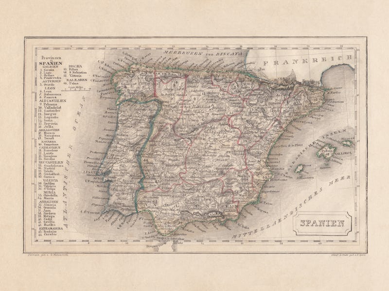 Map of Iberian Peninsula 40,000 years ago