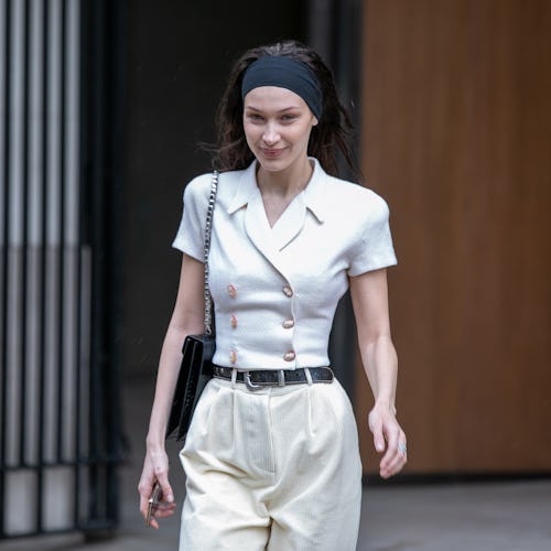 Bella Hadid demonstrates how to style a gym headband the 2020 way