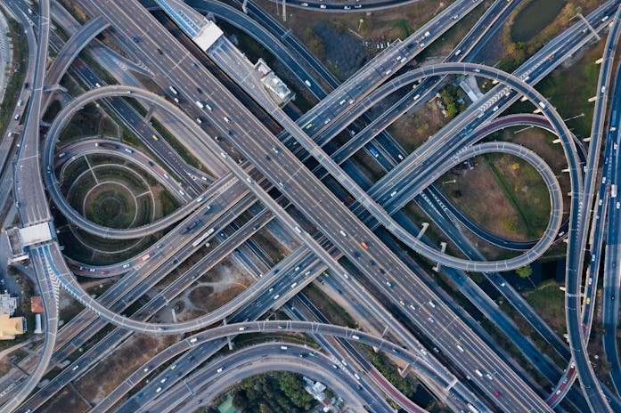 California's infamous highways seen from above