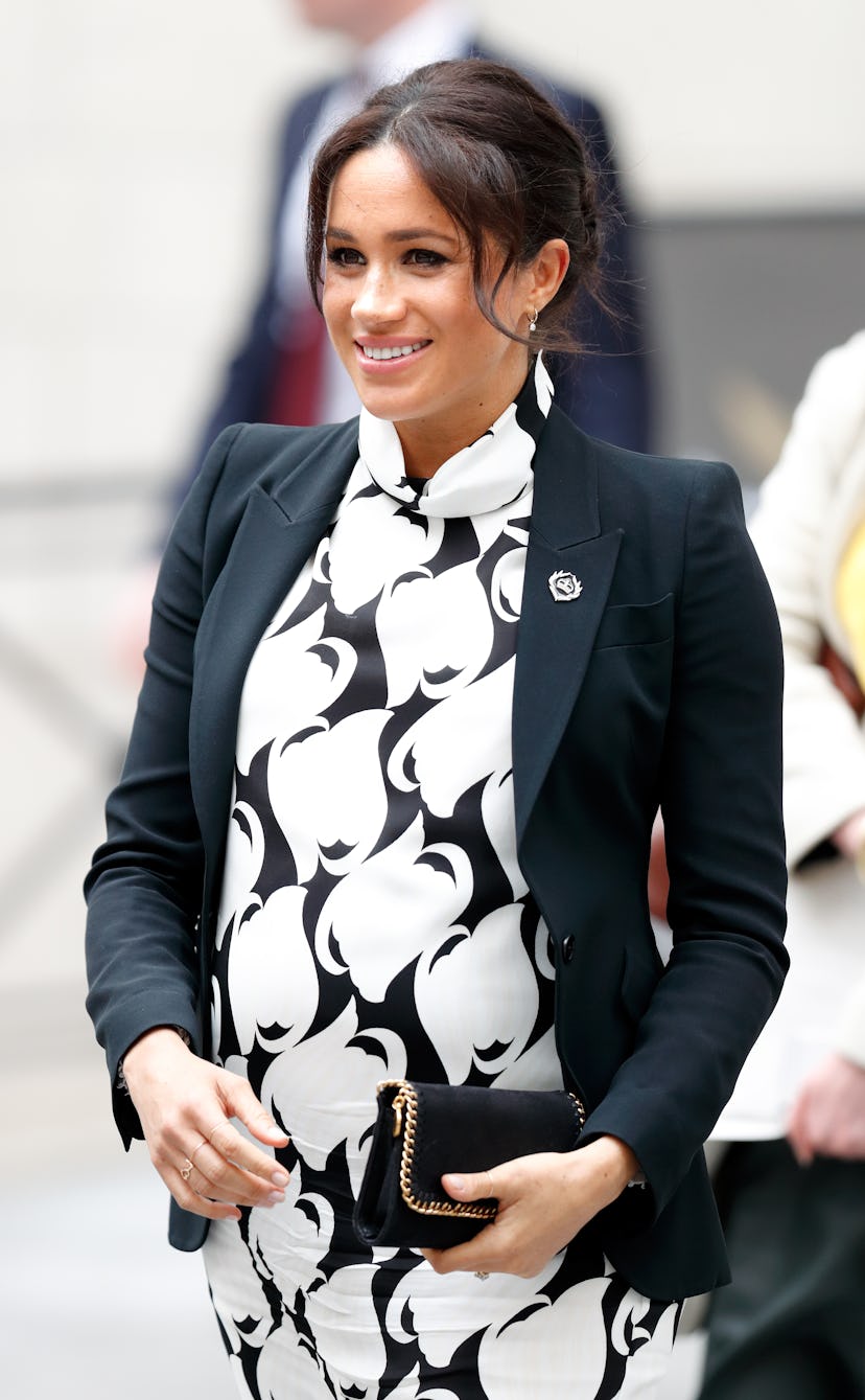 Modern touches to classic looks are a go-to for Meghan Markle's maternity style. 