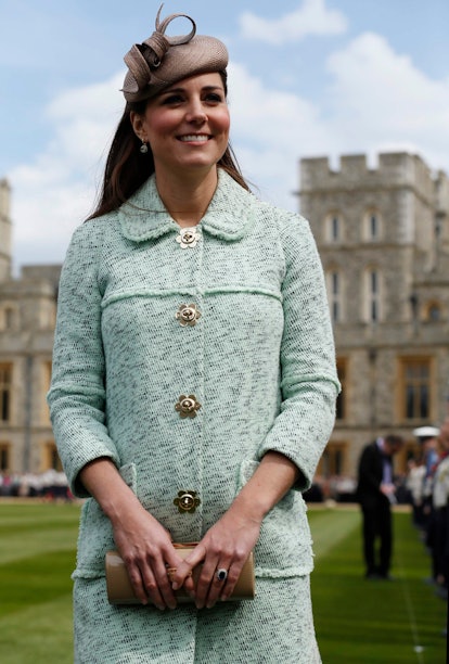 Kate Middleton's look often have feminine details, such as flower buttons and bows.