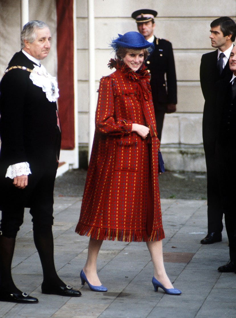 Princess Diana's maternity style included pops of color. 