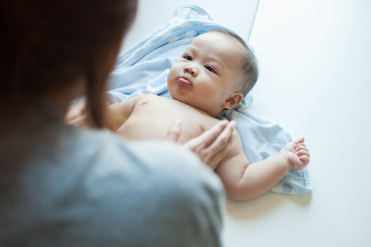 baby getting a diaper change