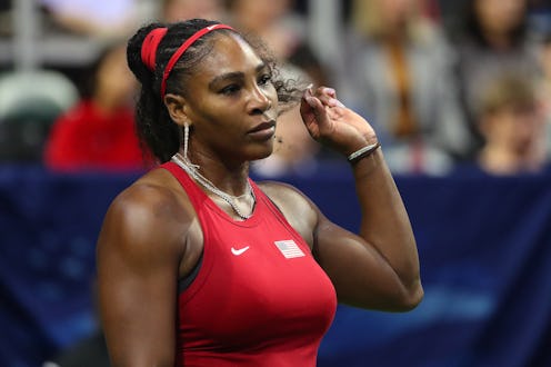 Serena Williams wore a bright red manicure during part of the 2020 US Open.